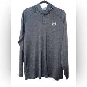 UNDER ARMOUR Men's Dark Gray Long Sleeve Hoodie Sz Large